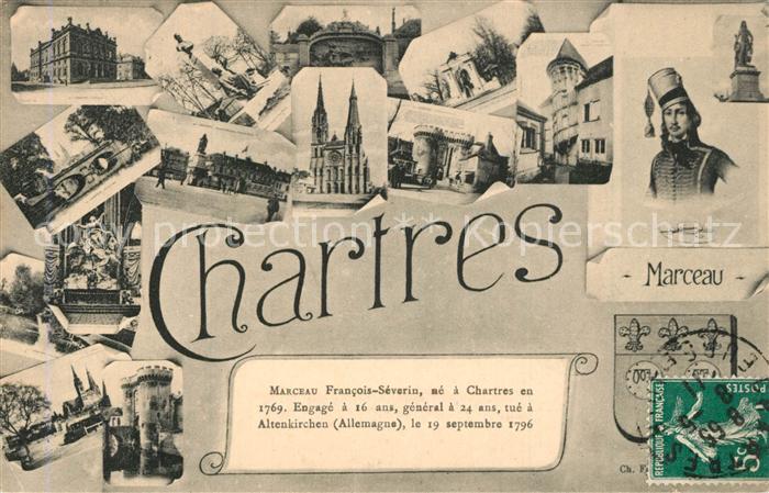 Chartres 28 Divers aspects de la ville Monument Portrait Francois Severin Marcea