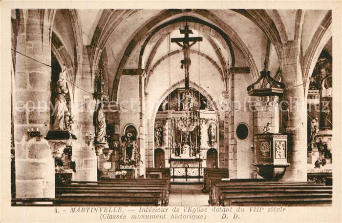 Martinvelle Intérieur de l'Eglise VIIIe siècle Monument historique