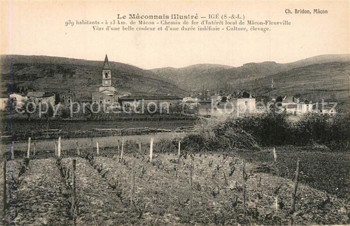 Ige Saone-et-Loire Vue du village vignoble Collection Le Mâconnais illustré