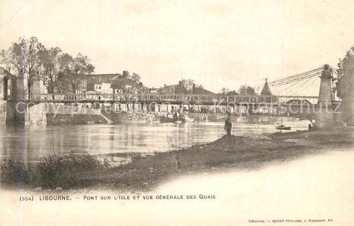 Libourne Pont sur L Isle et les quais