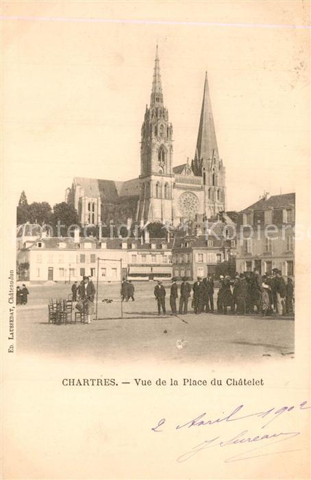 Chartres 28 Cathedrale vue de la Place du chatelet