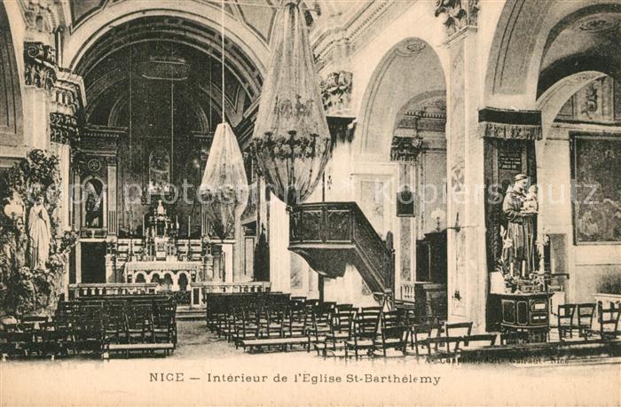 Nice Alpes Maritimes Intérieur de l'Eglise Saint Barthélemy