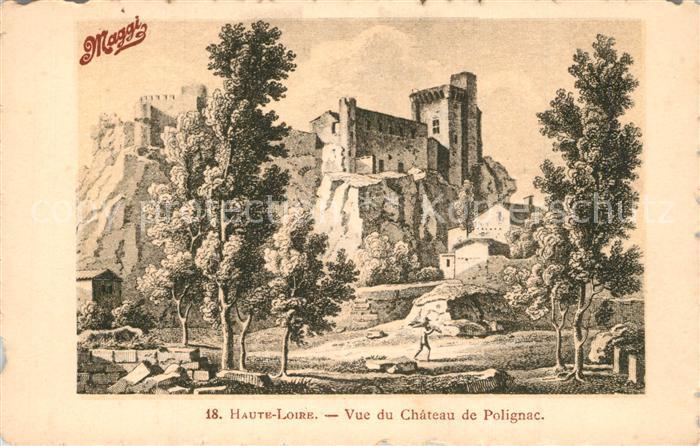 Polignac Haute-Loire Chateau Werbung Maggi Dessin Kuenstlerkarte