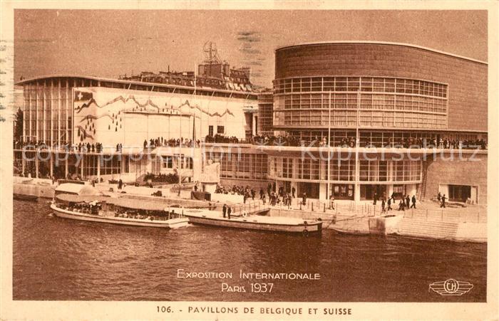 Exposition Internationale Paris 1937 Pavillons de Belgique et Suisse