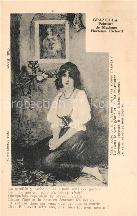 Kuenstlerkarte Graziella Peinture de Madame Hortense Richard