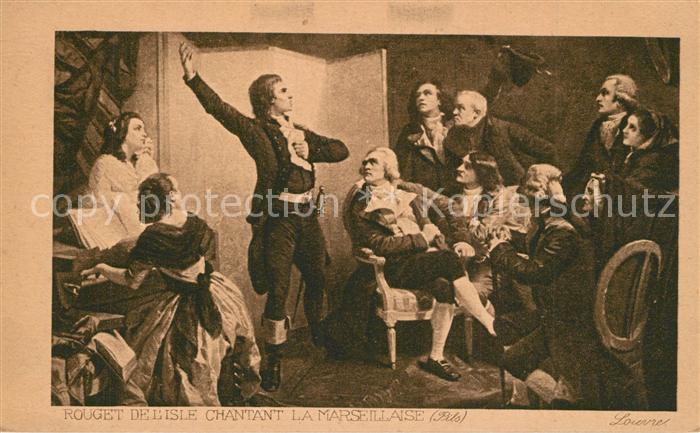 Kuenstlerkarte Isidore Pils Rouget de Lisle chantant la Marseillaise