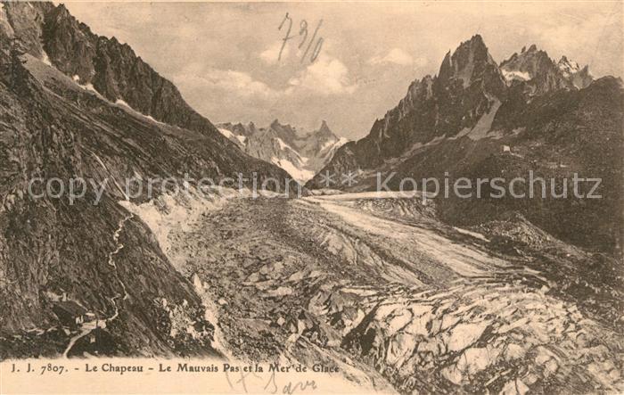 Gletscher Le Chapeau Le Mauvais Pas Mer de Glace