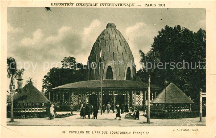 Exposition Coloniale Internationale Pari Pavillon de l'Afrique Equatoriale Franc