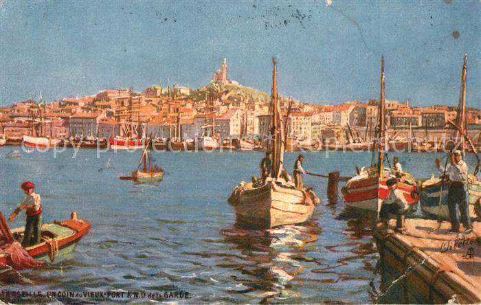 Verlag Tucks Oilette Nr. 9 Serie 948 Marseille Vieux Port Notre-Dame de la Garde