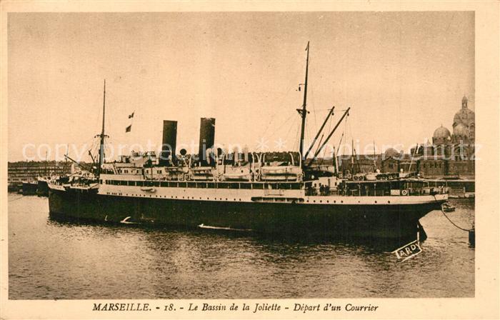 Dampfer Oceanliner Courrier Marseille Bassin de la Joliette
