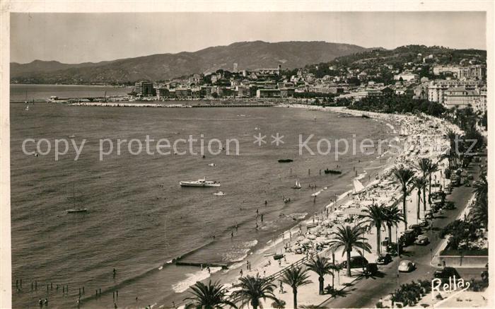 Cannes Alpes-Maritimes Plage Croisette et Mt. Chevalier