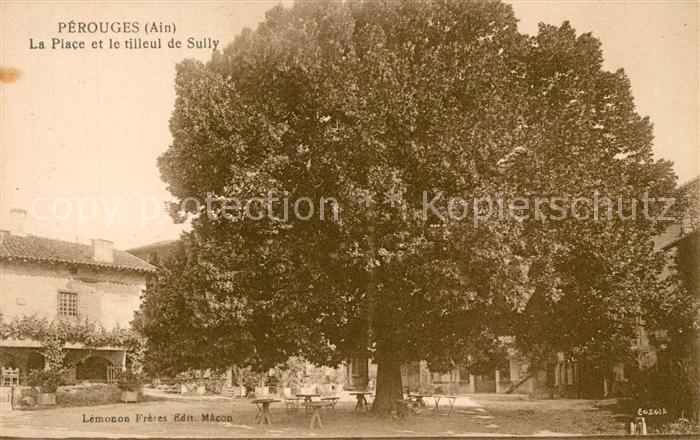 Perouges Place et tilleul de Sully