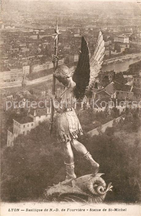 Lyon France Basilique Statue de St-Michel