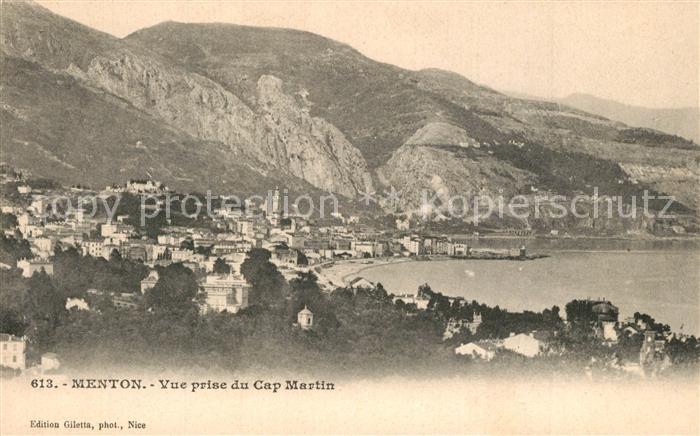 Menton Alpes Maritimes Vue prise du Cap Martin