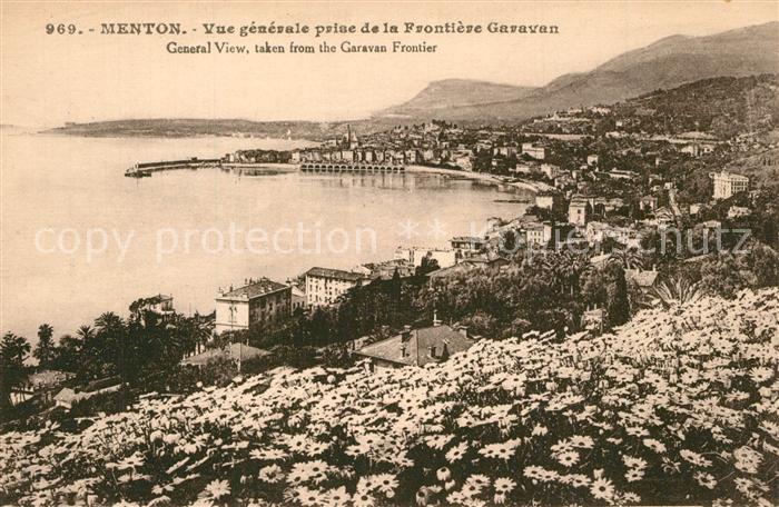 Menton Alpes Maritimes Vue prise de la Fronti?re Garavan