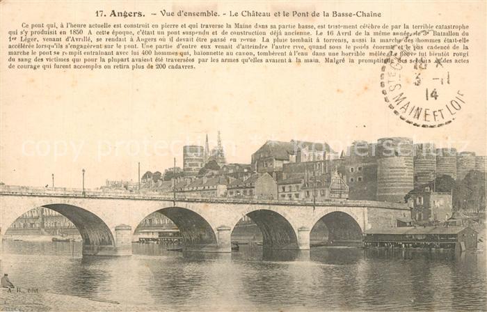 Angers Chateau et le Pont de la Basse Chaine