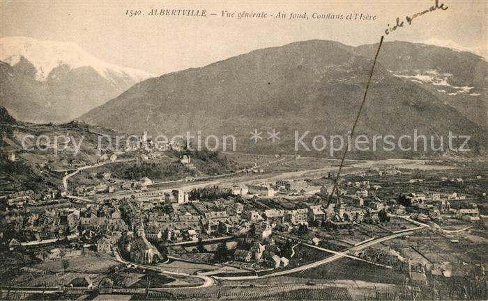 Albertville Savoie Vue Generale au fond Conflans et l'Isèr