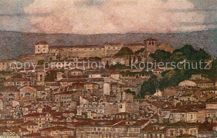 Trieste Colle di San Giusto Castello Kuenstlerkarte