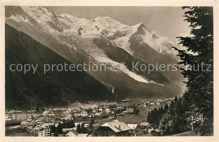 Chamonix Vue Generale et massif du Mont Blanc Alpes