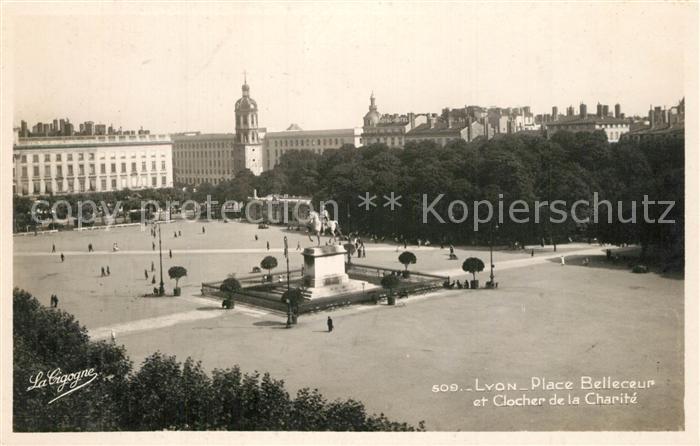 Lyon France Place Belleceur et Clocher de la Charité Monument