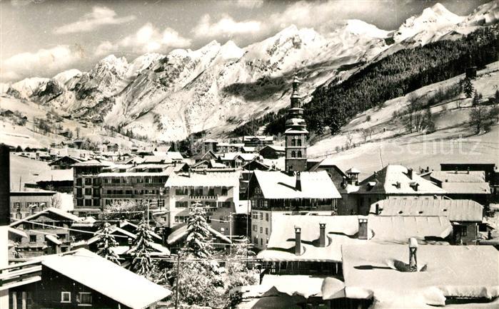 La Clusaz Vue Generale et Chaîne des Aravis en hiver