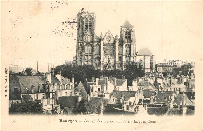 Bourges Vue Generale prise du Palais Jacques Coeur Cathedrale