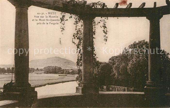 Metz 57 Moselle Vue sur la Moselle et Mont Saint Quentin pris de la Pergola