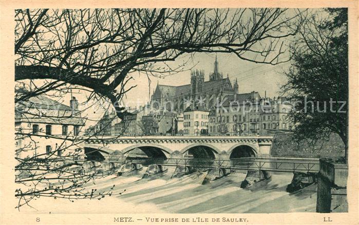 Metz 57 Moselle Vue prise de l'Ile de Sauley