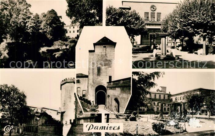 Pamiers Jardin de l Hôtel de Ville La Poste Porte du Mercadal Tour Square Rambau