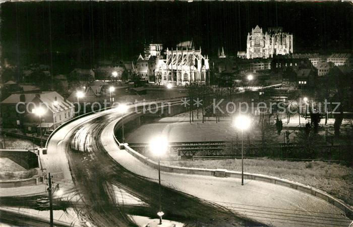 Beauvais 60 Pont de Paris la nuit sous la neige