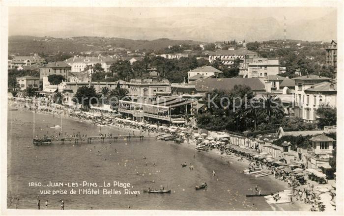 Juan-les-Pins Antibes 06 La plage vue prise de l Hôtel Belles Rives
