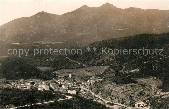 Le Perthus Vue Generale Frontière d Espagne Chaîne des Pyrénées