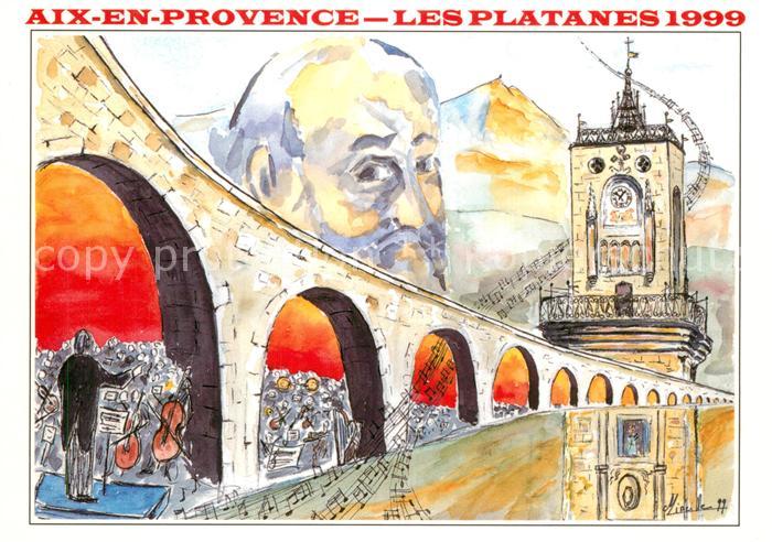 Aix-en-Provence Fêtes des Platanes Kuenstlerkarte