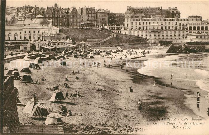 Biarritz Pyrenees Atlantiques Grande Plage et deux Casinos