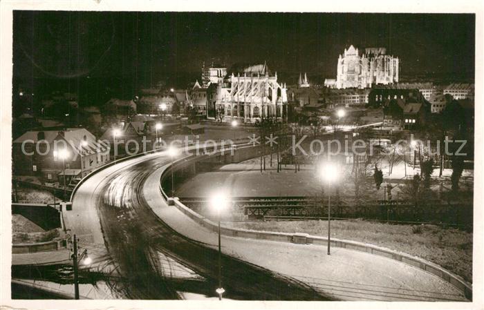 Beauvais 60 Pont de Paris la nuit sous la neige