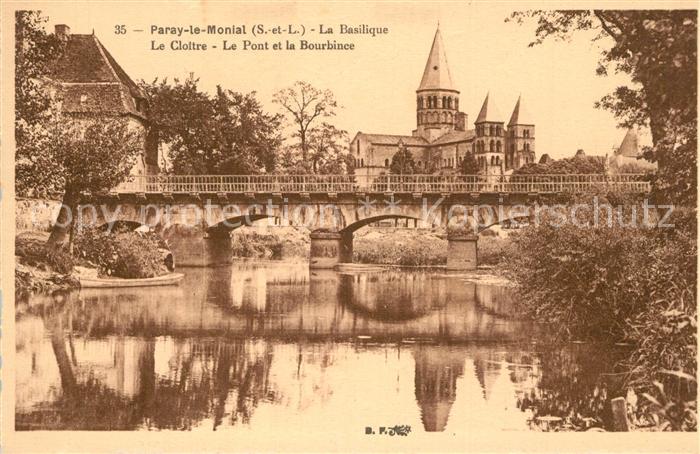 Paray-le-Monial Basilique Cloitre Pont et Bourbince