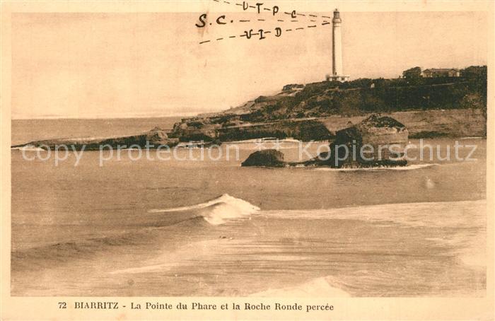 Biarritz Pyrenees Atlantiques La Pointe du Phare et la Roche Ronde pe
