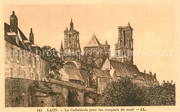 Laon Aisne Cathedrale prise des remparts du nord