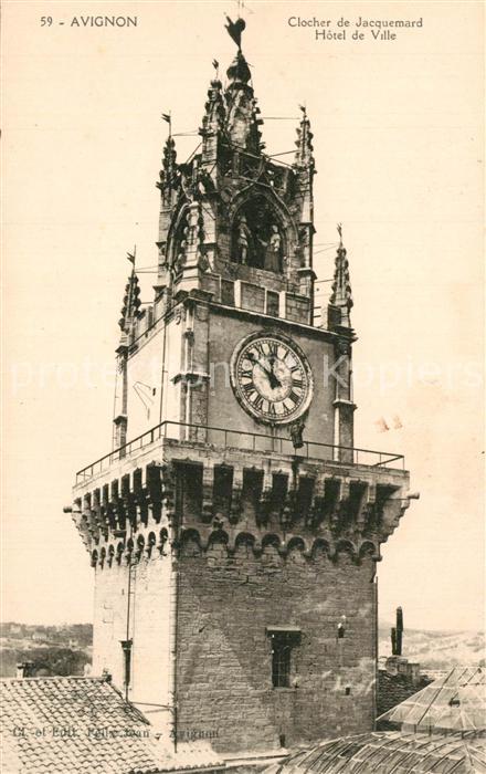 Avignon Vaucluse Clocher de Jacquemard Hotel de Ville