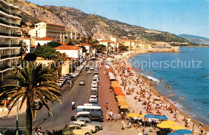 Menton Alpes Maritimes La Plage et le Quai General Leclerc de Hautecloque