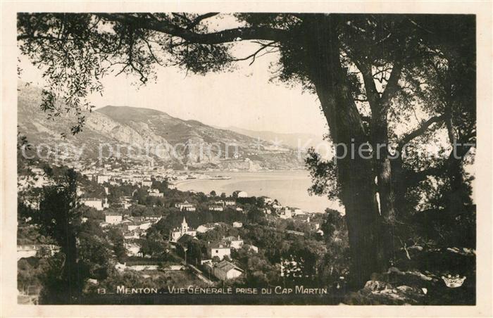Menton Alpes Maritimes Vue generale prise du Cap Martin