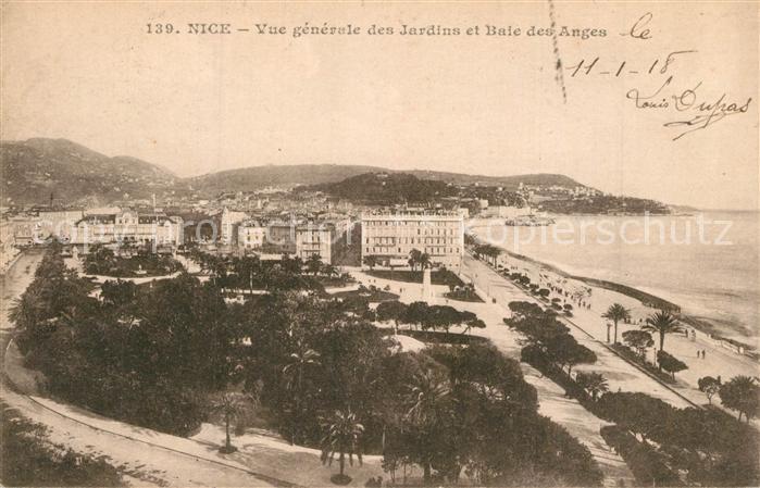 Nice Alpes Maritimes Vue generale des Jardins et Baie des Anges