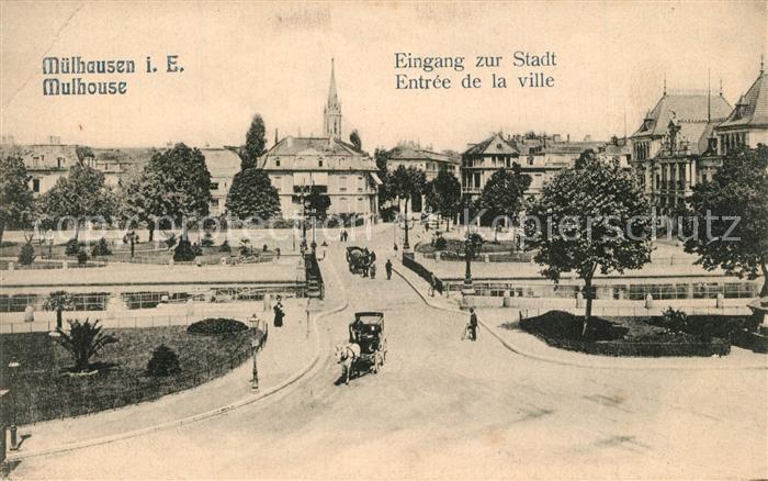Muelhausen Elsass Eingang zur Stadt