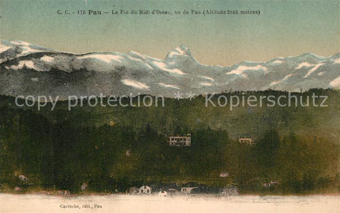 Pau 64 Le Pic du Midi d’Ossau vu de Pau