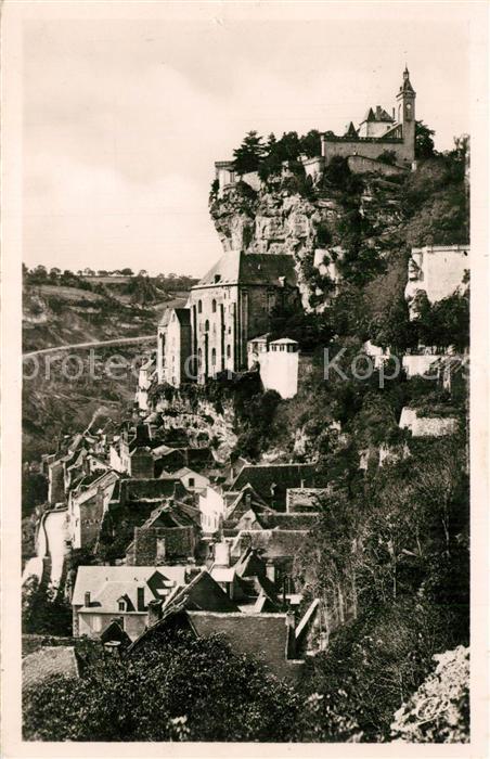 Rocamadour Vue Generale prise de la route d arrivée