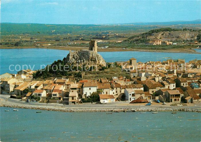 Gruissan Le village et la Tour Barberousse vue aérienne
