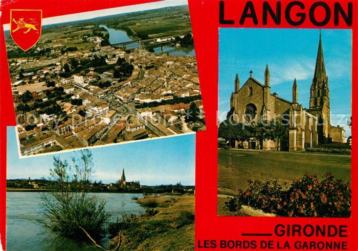 Langon Gironde Vue aérienne Bords de la Garonne Eglise