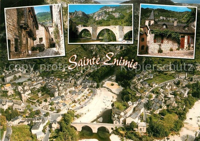 Sainte-Enimie Village médiéval au coeur des Gorges du Tarn vue aérienne