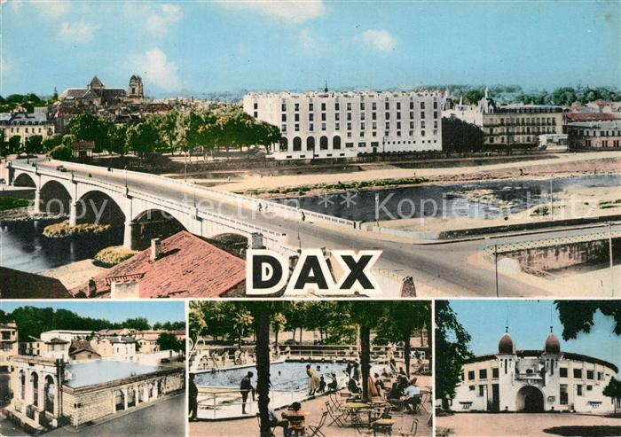 Dax Landes Vue Generale et l'Adour Fontaine d eau chaude Piscine des Baignots Le