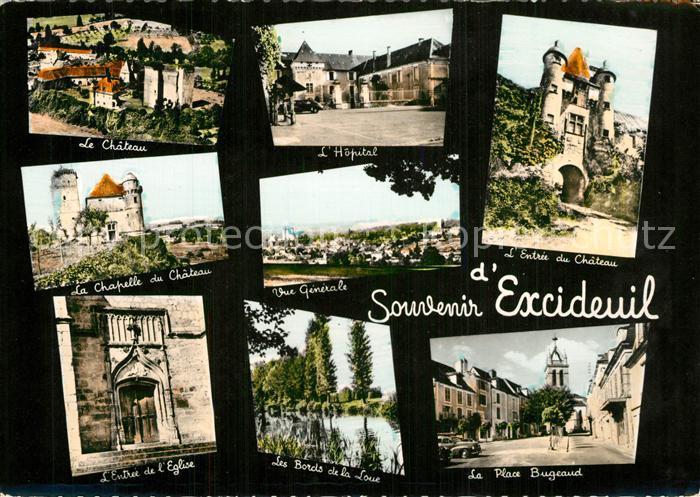 Excideuil Chateau Hôpital Chapelle Eglise Place Bugeaud La Loue